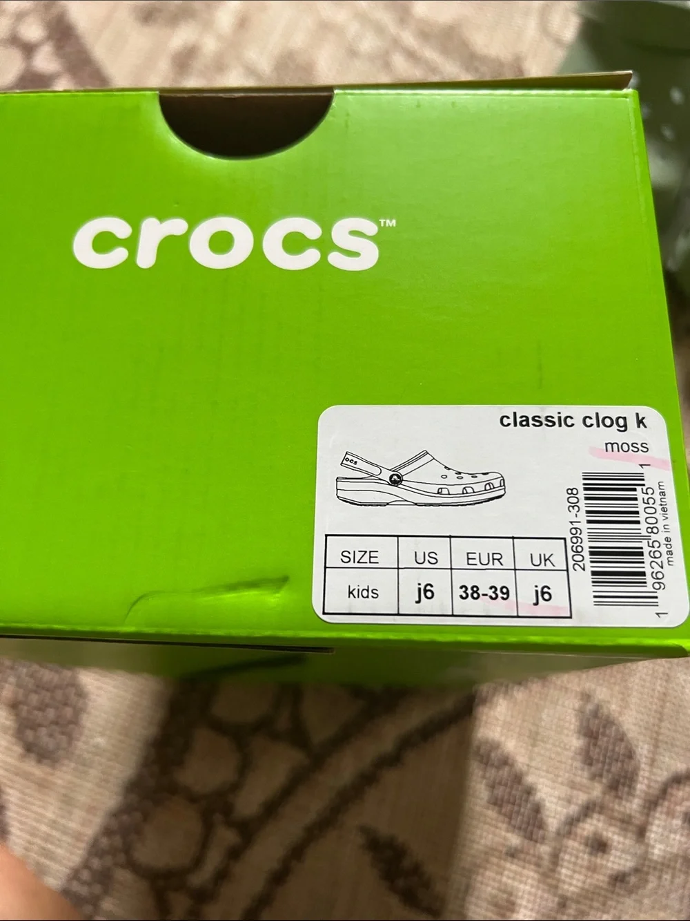 CROCS Kids' Classic Clog in Olive